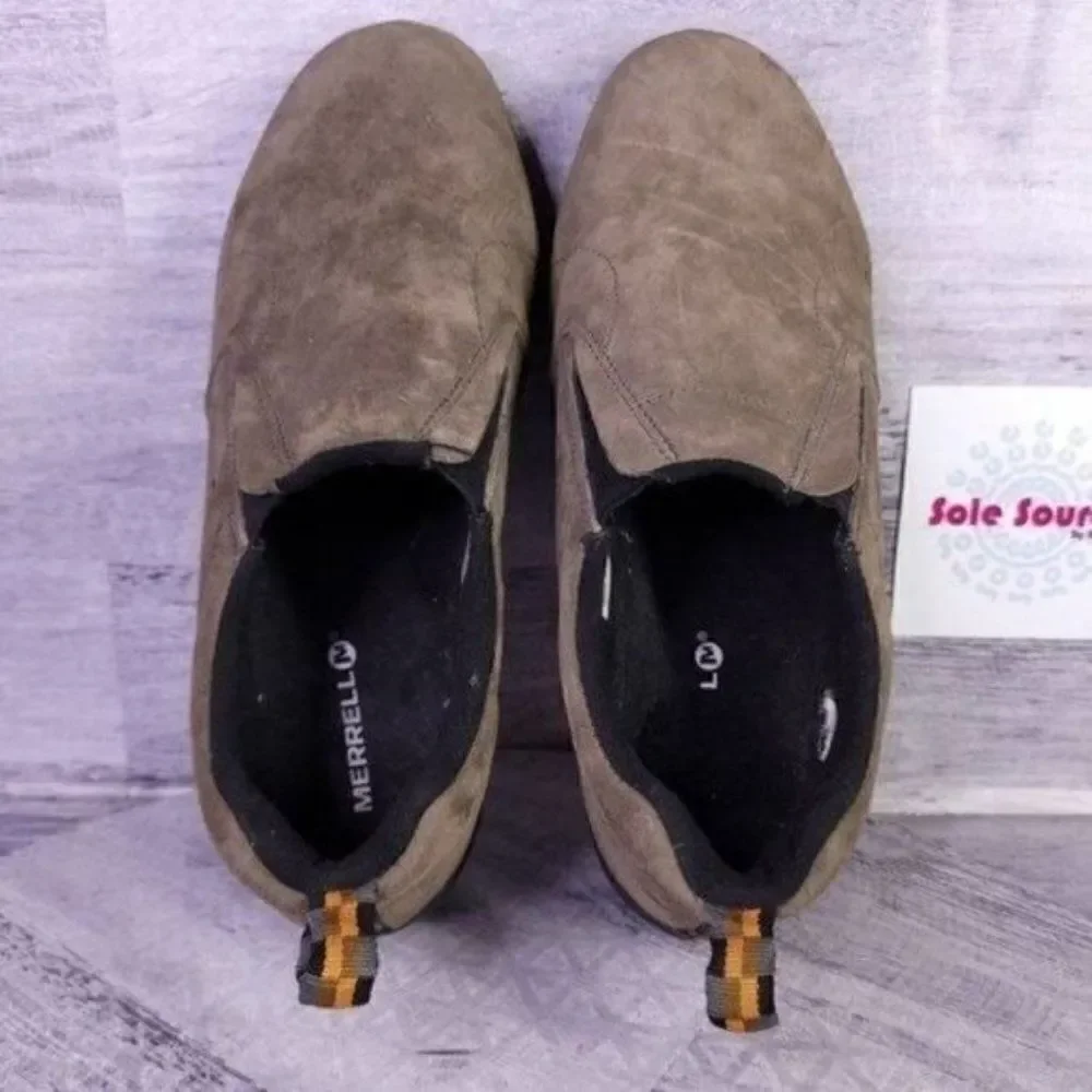 Merrell Suede Jungle Moc Kids Slip on Loafer Brown Youth sz 6